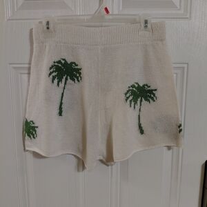 Tropical Knit High Waist Shorts